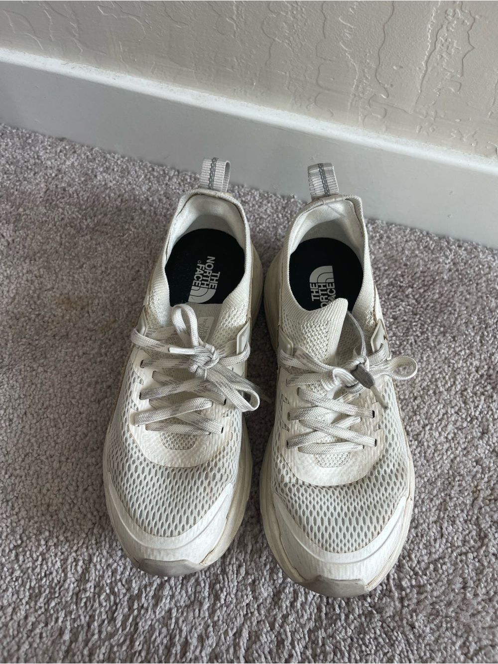 The North Face Cream/White Mesh Trail Sneakers
